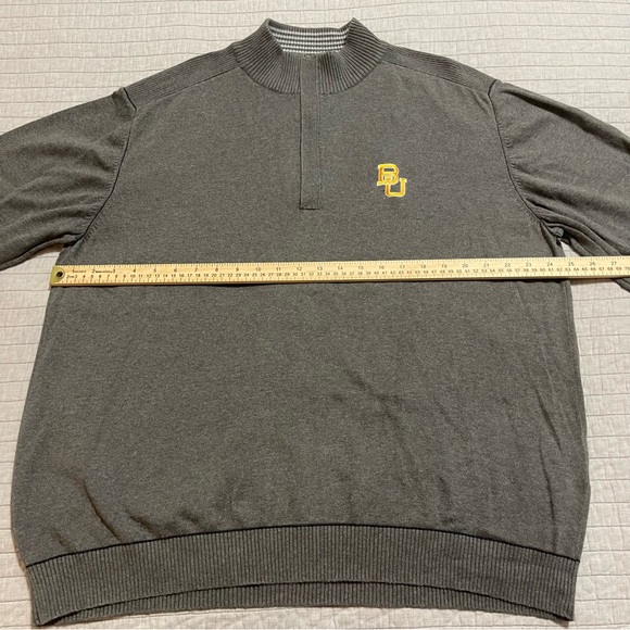 Cutter & Buck Baylor University Gray Broadview Half Zip Sweater Size XL MCS01424 - Picture 5 of 12